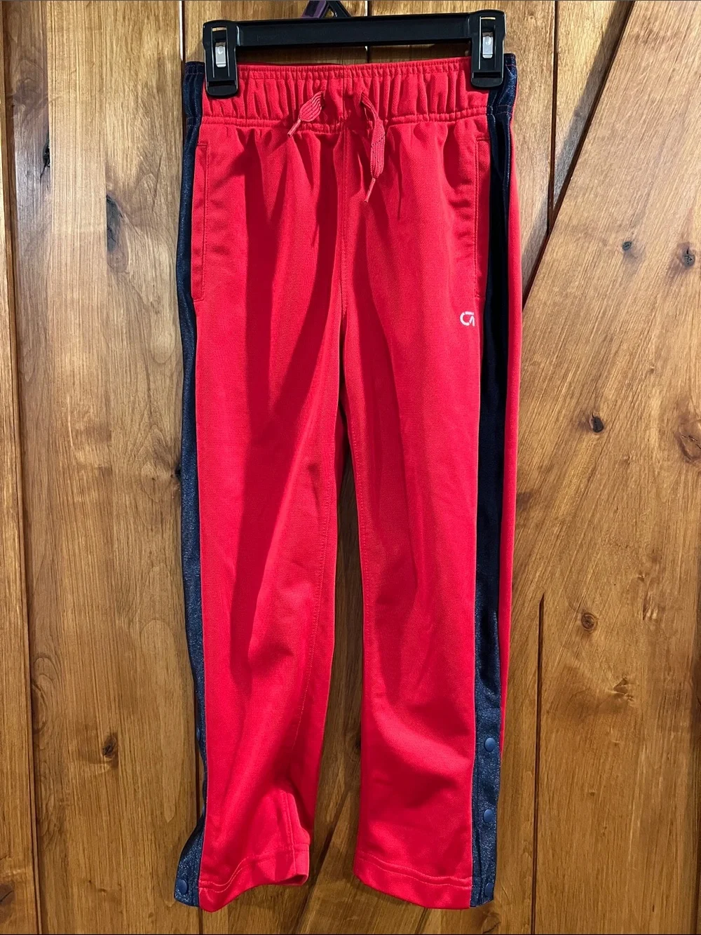 GAP Red Track Joggers with Navy Side Panels